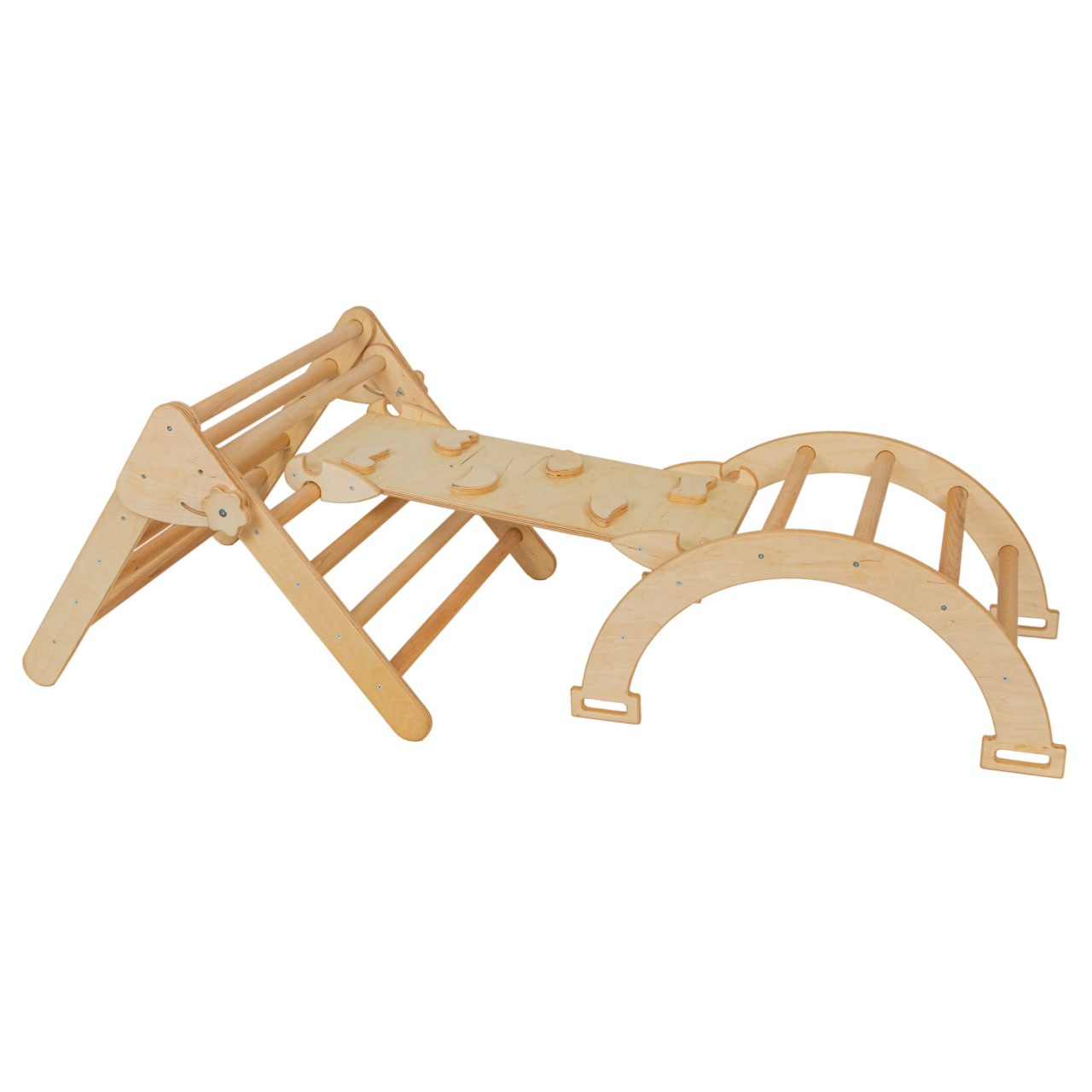 Set aus drei Pikler-Dreieck + Rampe + Bogen (Mini)