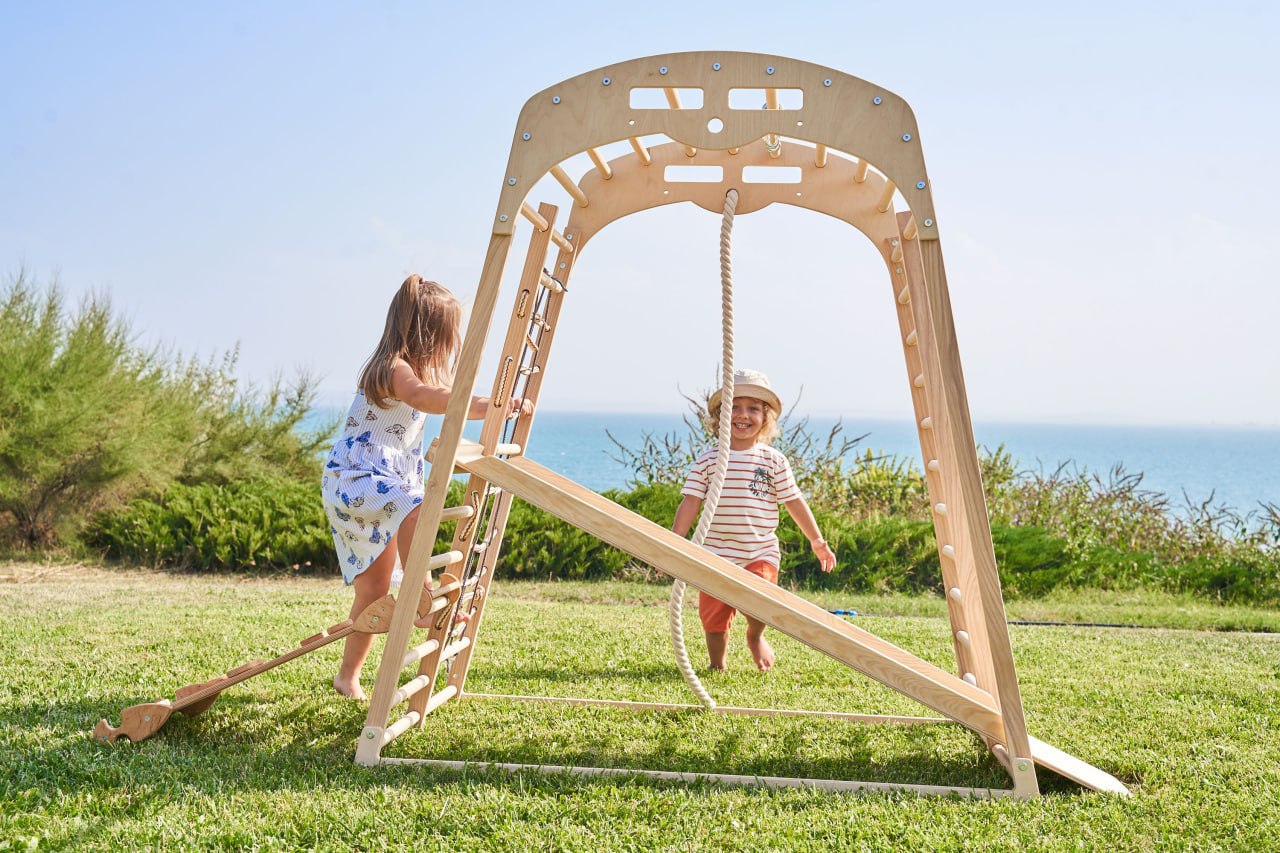 Faltbares Indoor-Kletterspielset aus Holz (Set 8 in 1)