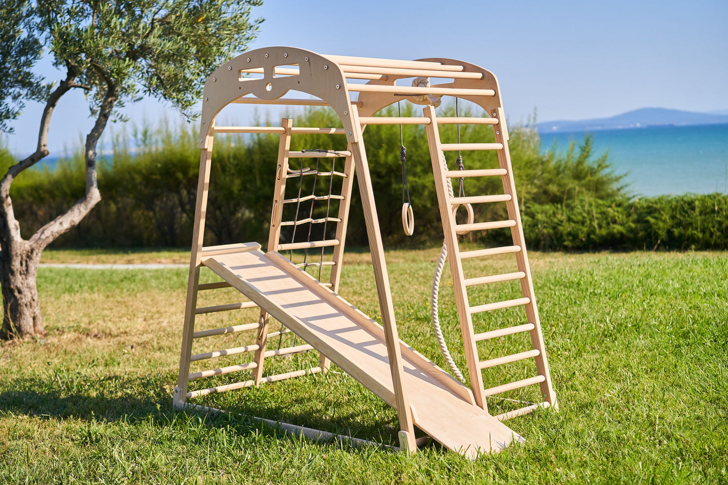 Faltbares Indoor-Kletterspielset aus Holz (Set 8 in 1)